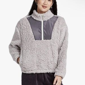 NWT Wild Fable Women's Long Sleeve Quarter Zip Pullover Sherpa Jacket